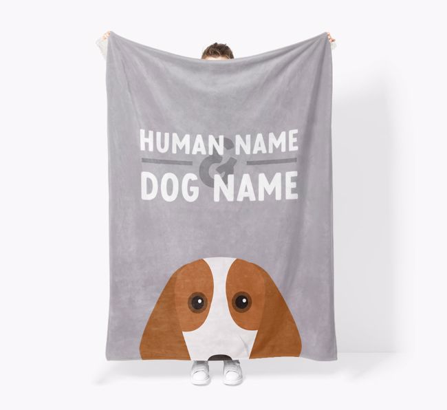 Human & Dog Name: Personalized {breedFullName} Premium Sherpa Fleece Blanket